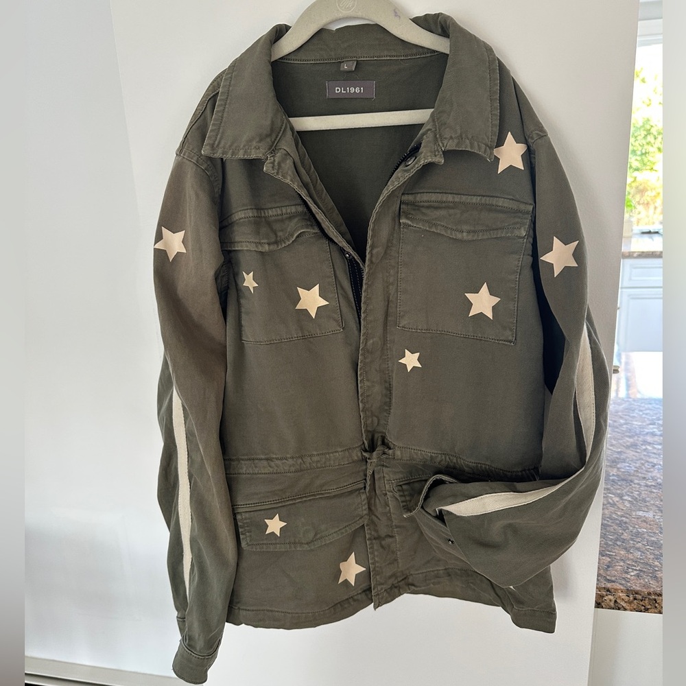 DL1961 Olive Green Star Rocco Jacket-Girls Large